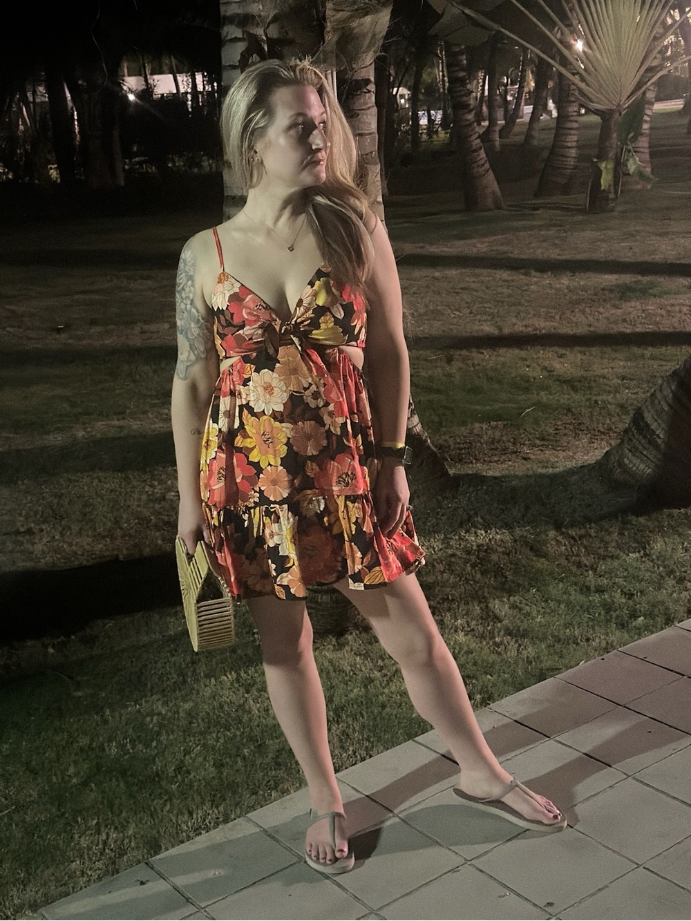 Dress Forum Floral Cut Out Mini Dress